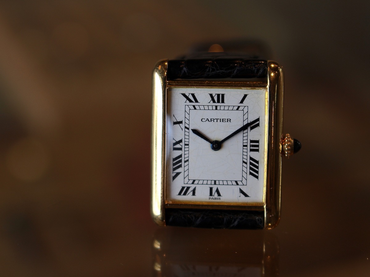 Cartier 手巻き時計 ゴールド シルバー 王冠がない Cartier 手巻き時計 ゴールド シルバー 王冠がない
