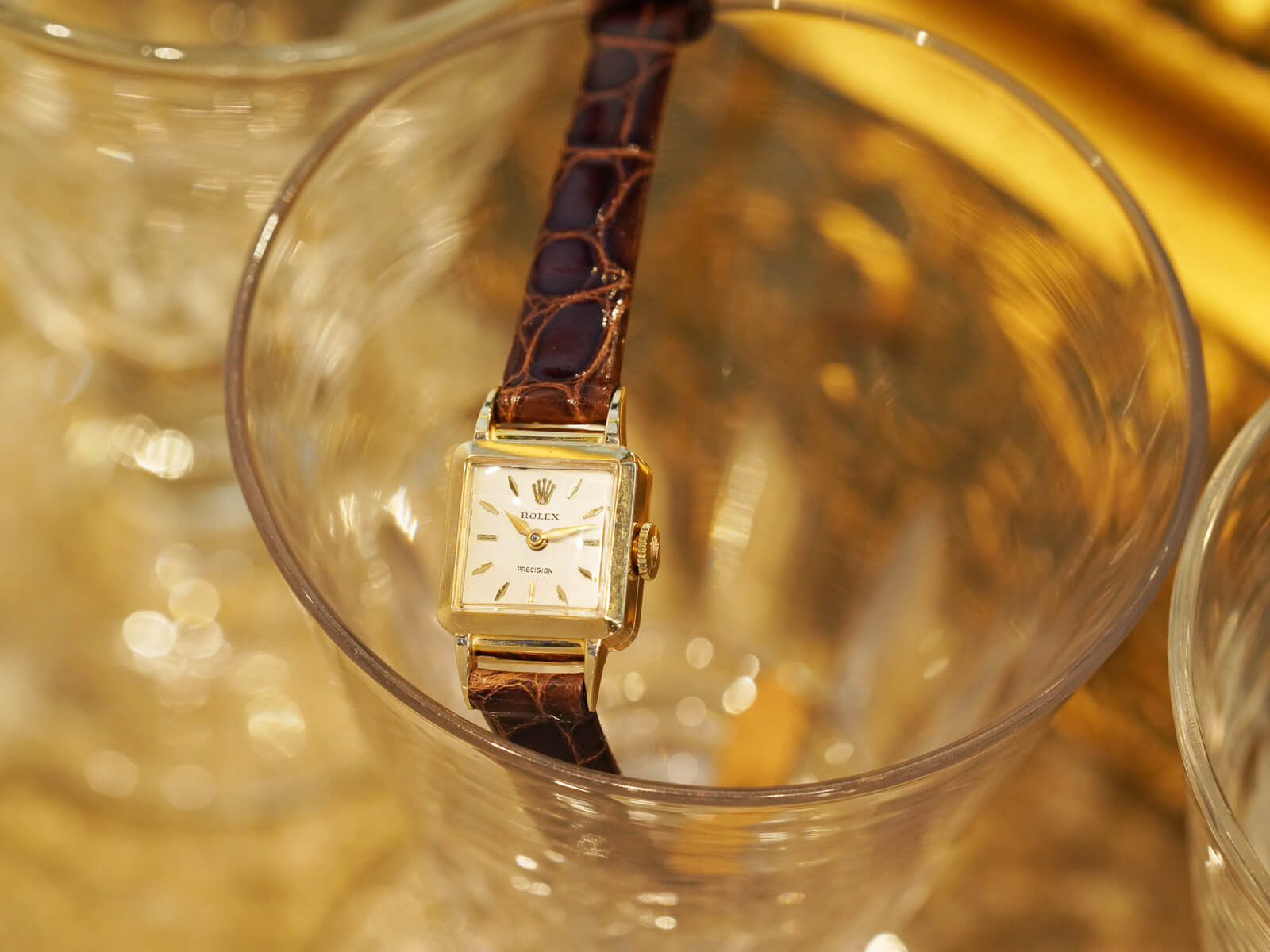 ROLEX Precision 手巻き時計 スクエアケース ロレックス/プレシジョン/スクエアケース/シルバーダイヤル
