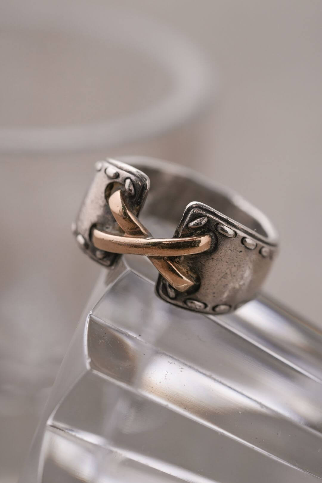 エルメス/イエローゴールド/シルバー/コンビ/メキシコ/リング/11号