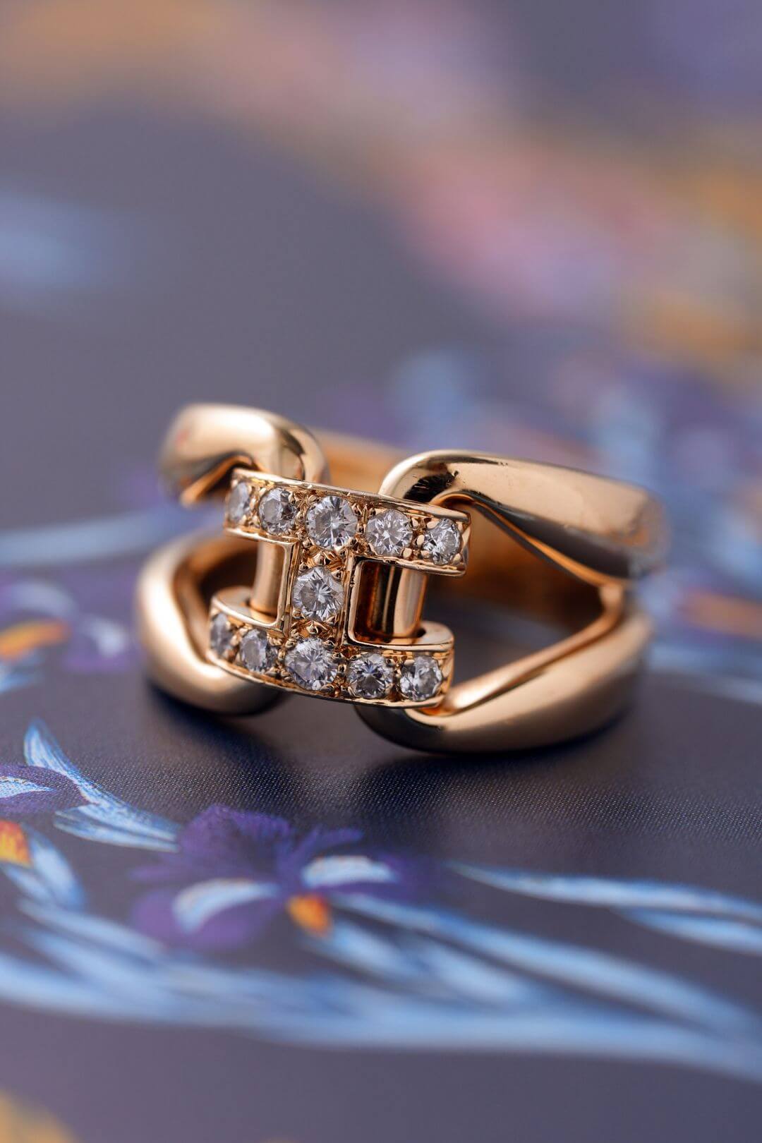 エルメス/イエローゴールド/ヒストリー リング/H リング/ダイヤモンド