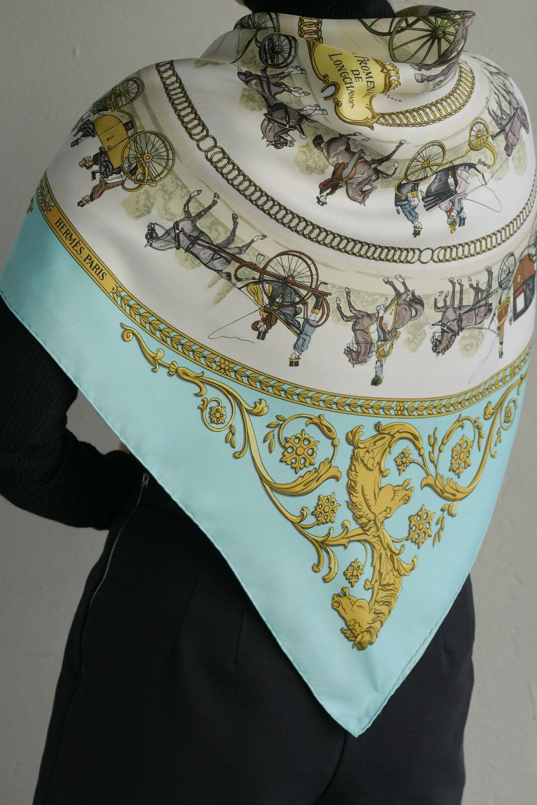 Hermès　カレ90　 ロンシャンへの散歩　 最終値下げ エルメス/