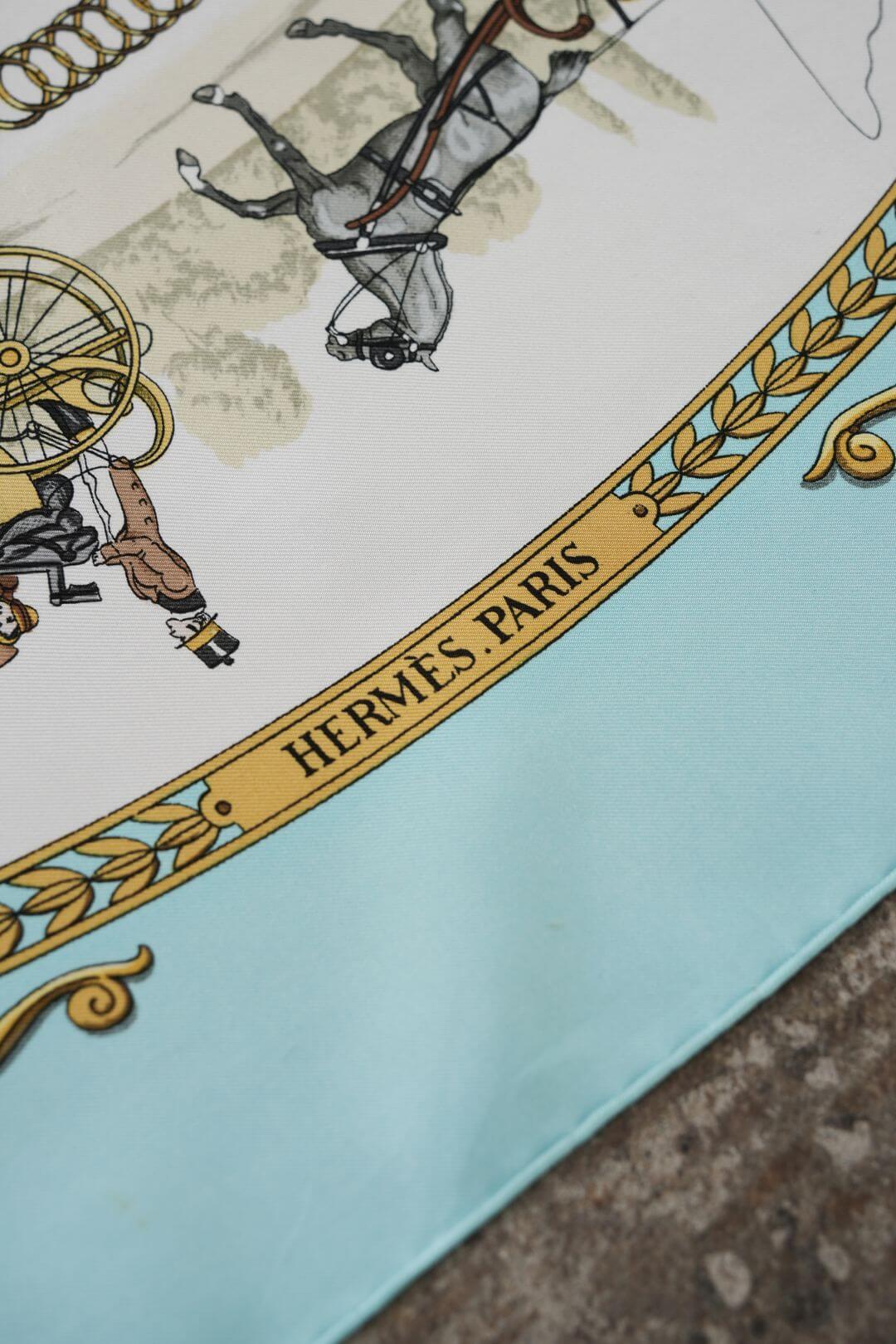 HERMES/エルメス カレ90 ロンシャンの散歩 シルク スカーフ g_134 HERMES/エルメス カレ90 ロンシャンの散歩 シルク スカーフ g_134