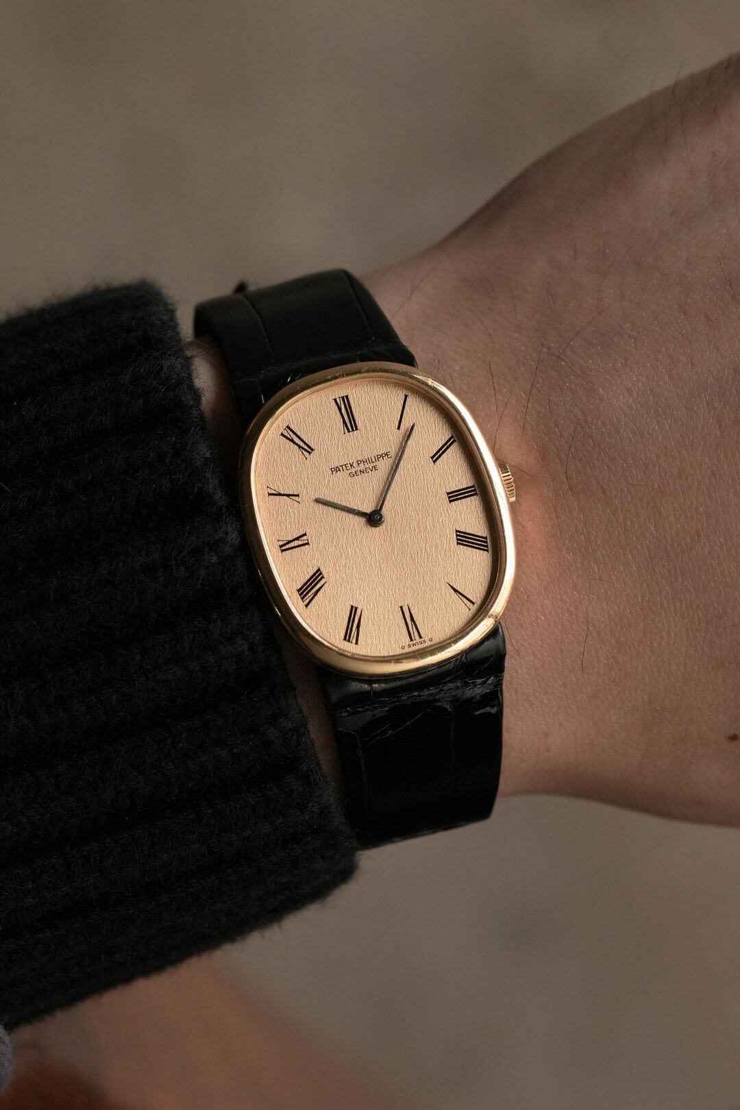 専用-PATEK PHILIPPE GENEVE 手巻き 金無垢 直径約50mm パテックフィリップ/ゴールデンエリプス/シグマゴールドローマン