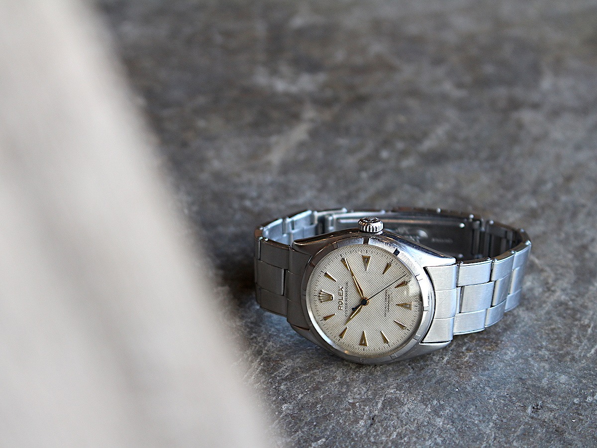 ROLEX OYSTER 時計ケース オイスターパーペチュアル/セミバブルバック自動巻き/アイボリー