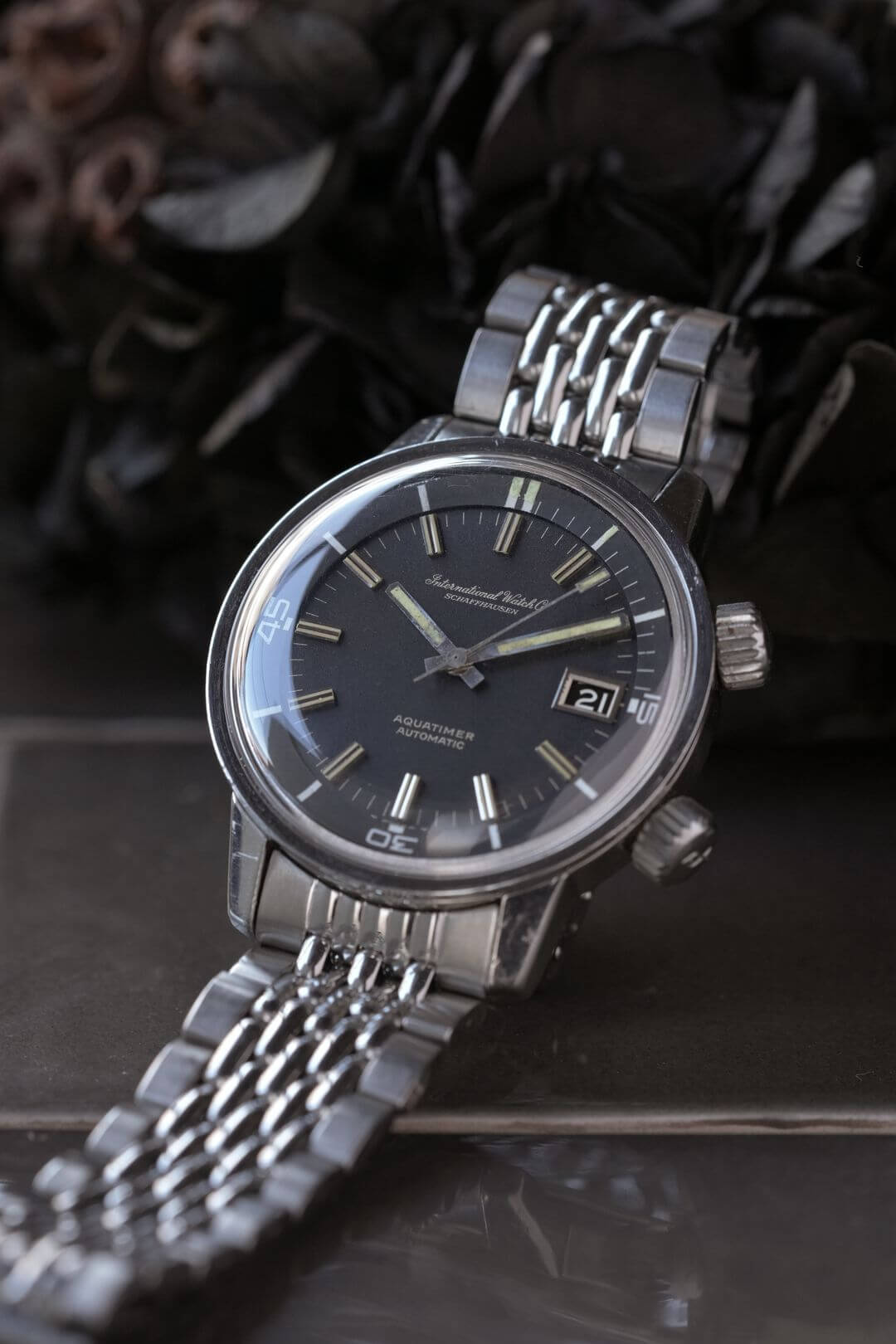 IWC/アクアタイマー/マットブラックダイヤル/魚リューズ