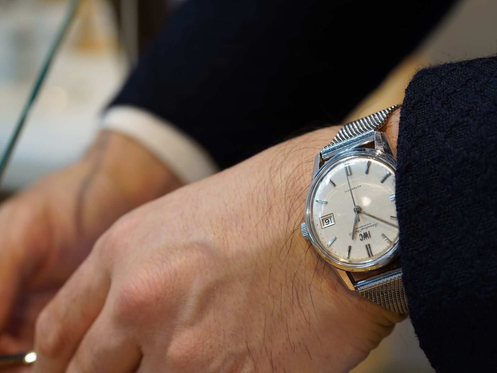 IWC/オールドインター/ラウンドケースデイト/シルバーダイヤル