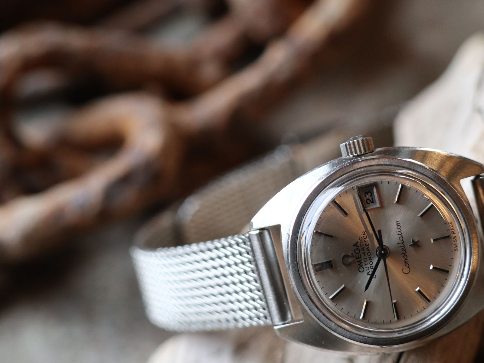 OMEGA 自動巻き 時計 シルバー OMEGA 自動巻き時計 シルバー/ブラック - メルカリ