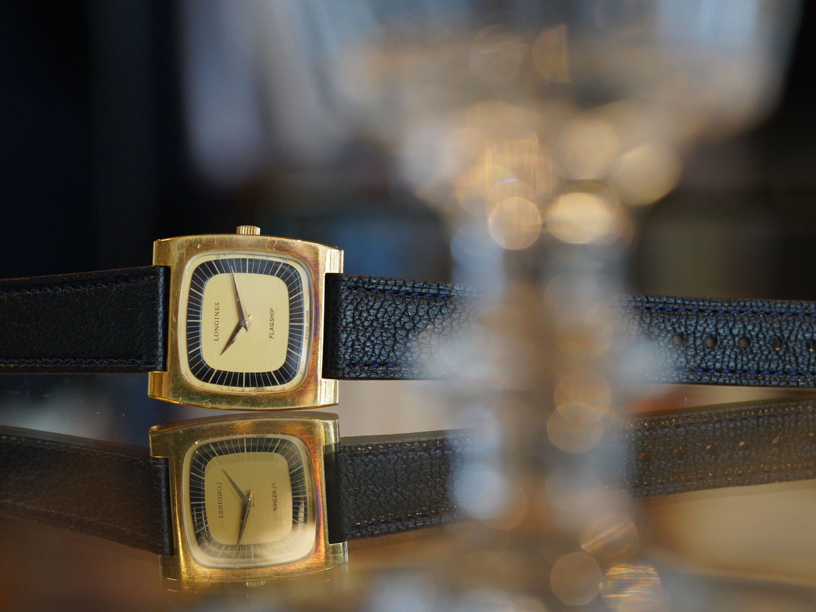LONGINES 手巻き時計 ゴールド/ブラック フラッグシップ クラシック 自動巻、ステンレススティール