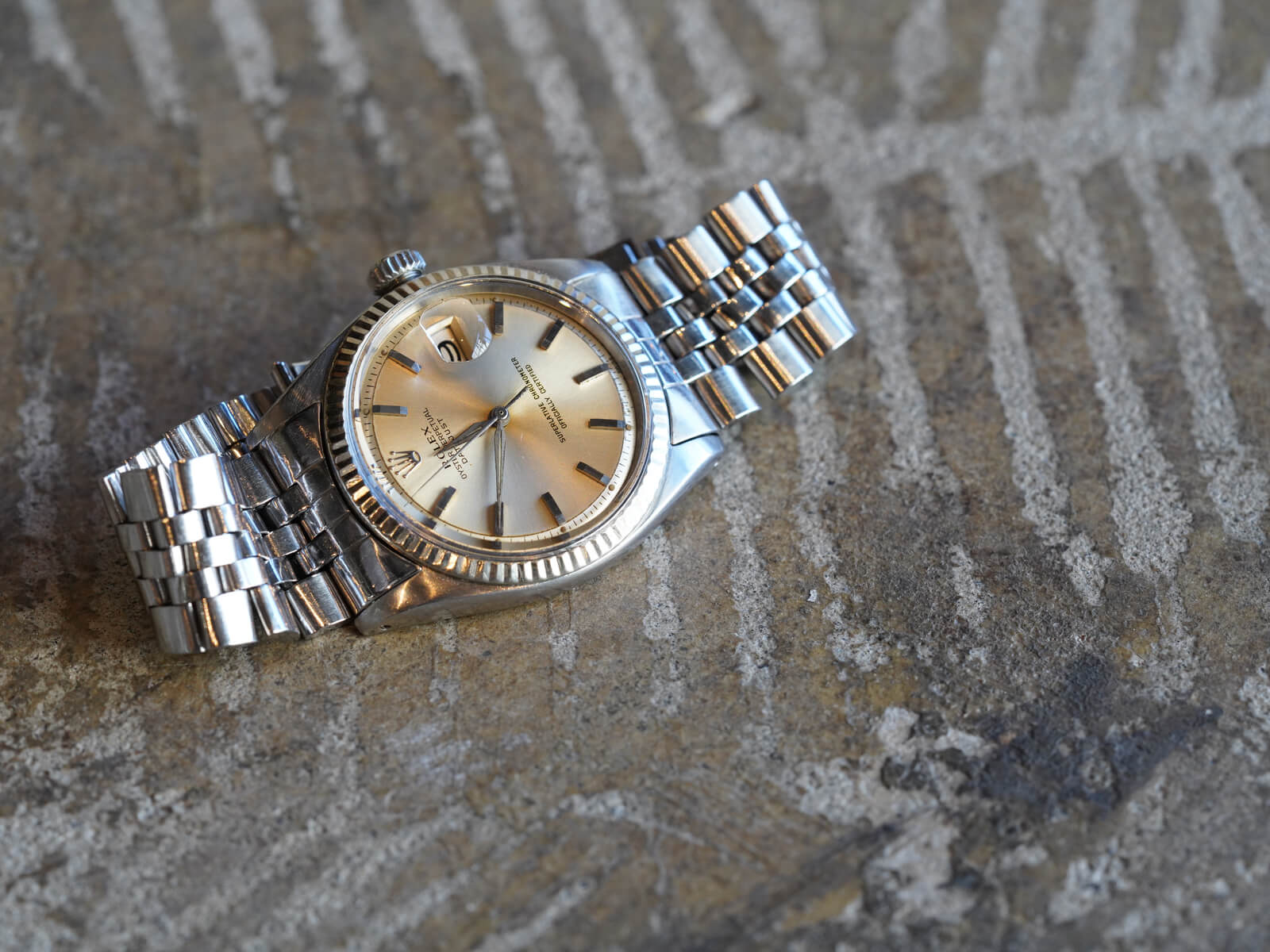 ROLEX Datejust 自動巻き 腕時計 ロレックス/デイトジャスト/ファットインデックスアイボリー