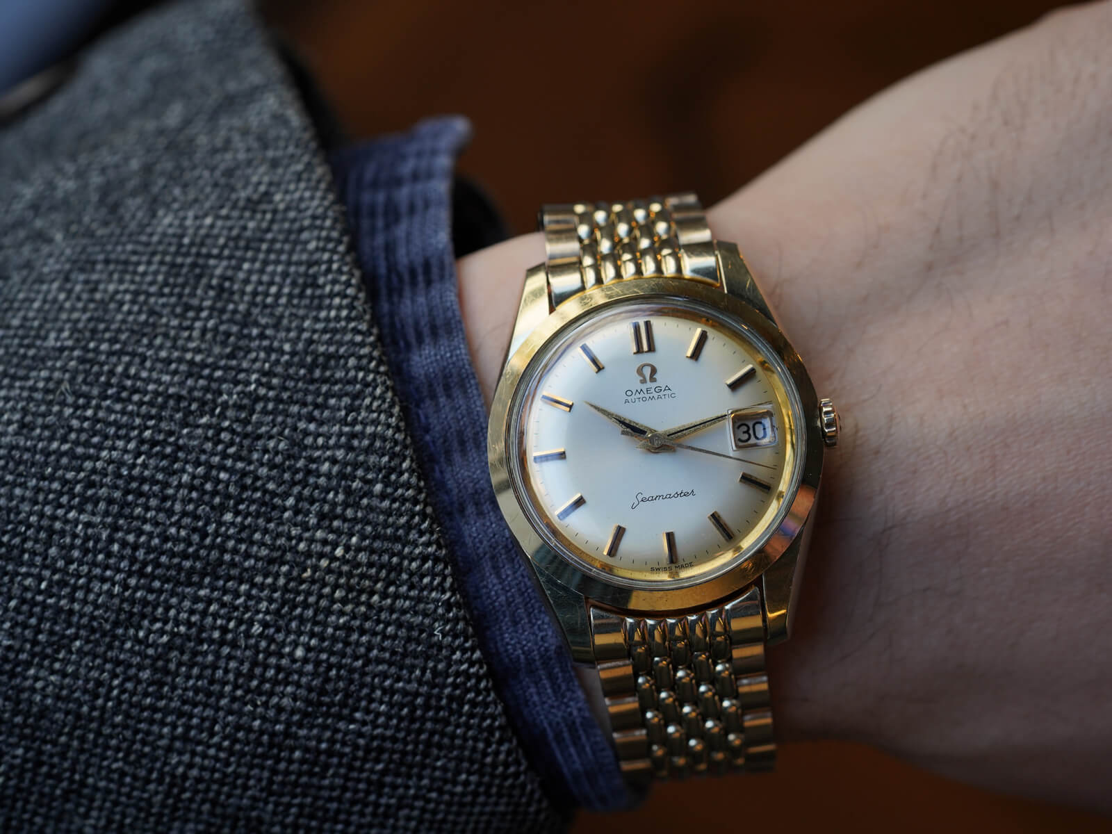 宝*斎様 OMEGA アナログ腕時計 シルバー/ゴールド オメガシーマスター300 セドナゴールド メンズ 腕時計 233.60