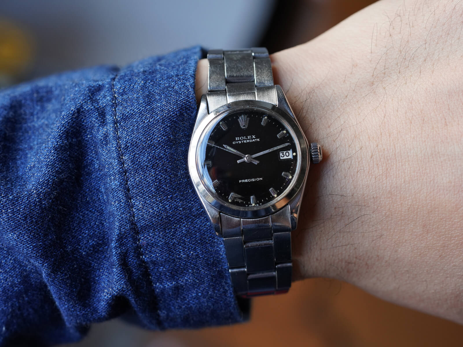 おにく　ロレックス　オイスターデイト　ROLEX ロレックス オイスターデイト 6694 ブラックダイヤル 1964年製