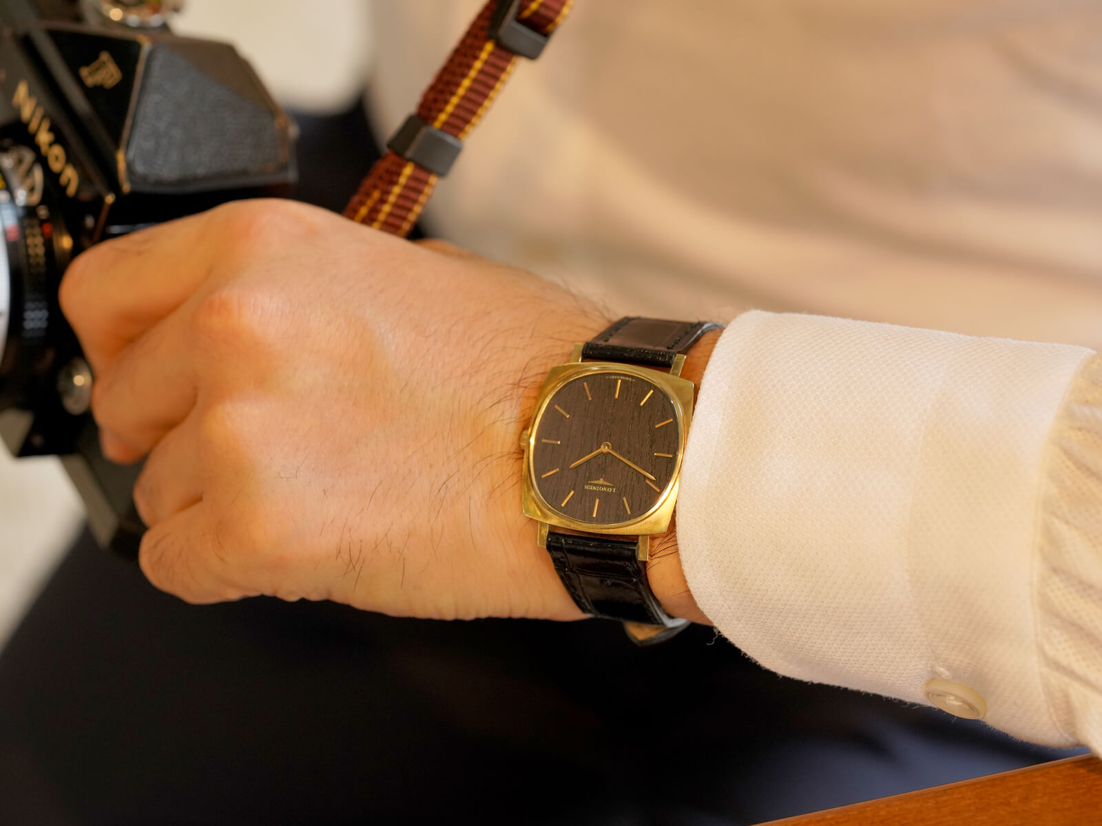 ロンジン/スクエアーケース/ブラックウッドダイヤル/Longines