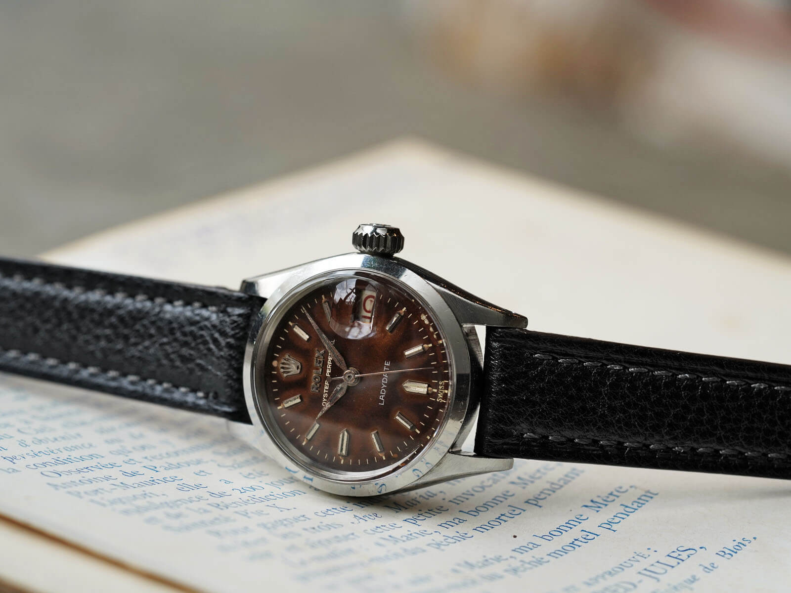 オイスターパーペチュアル ブラウン　シルバー時計 ロレックス/オイスターパーペチュアル/シルバーダイヤル/Rolex