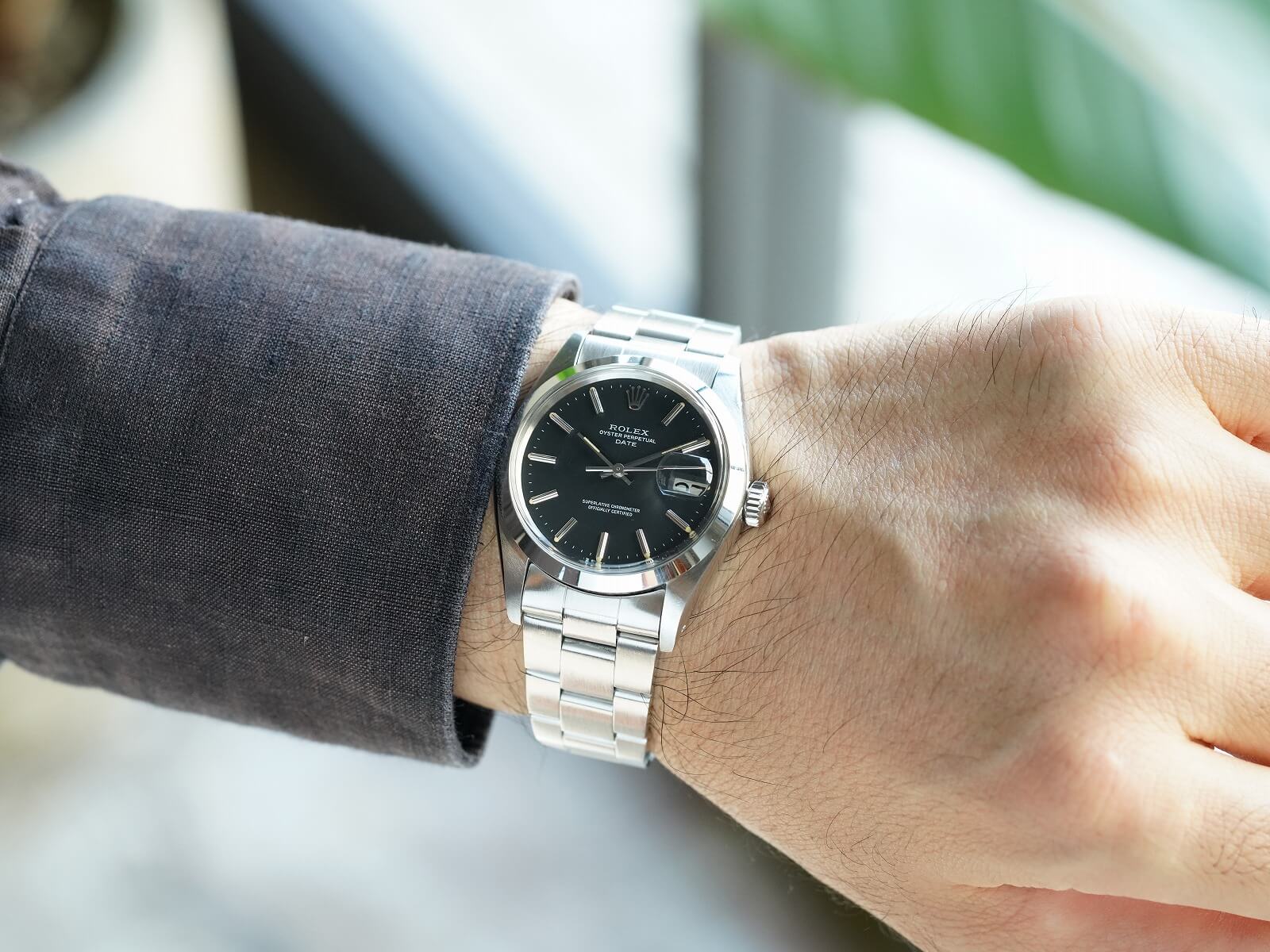 ROLEX オイスターパーペチュアル、ブラックダイヤル ロレックス/オイスターパーペチュアルデイト/マットブラック
