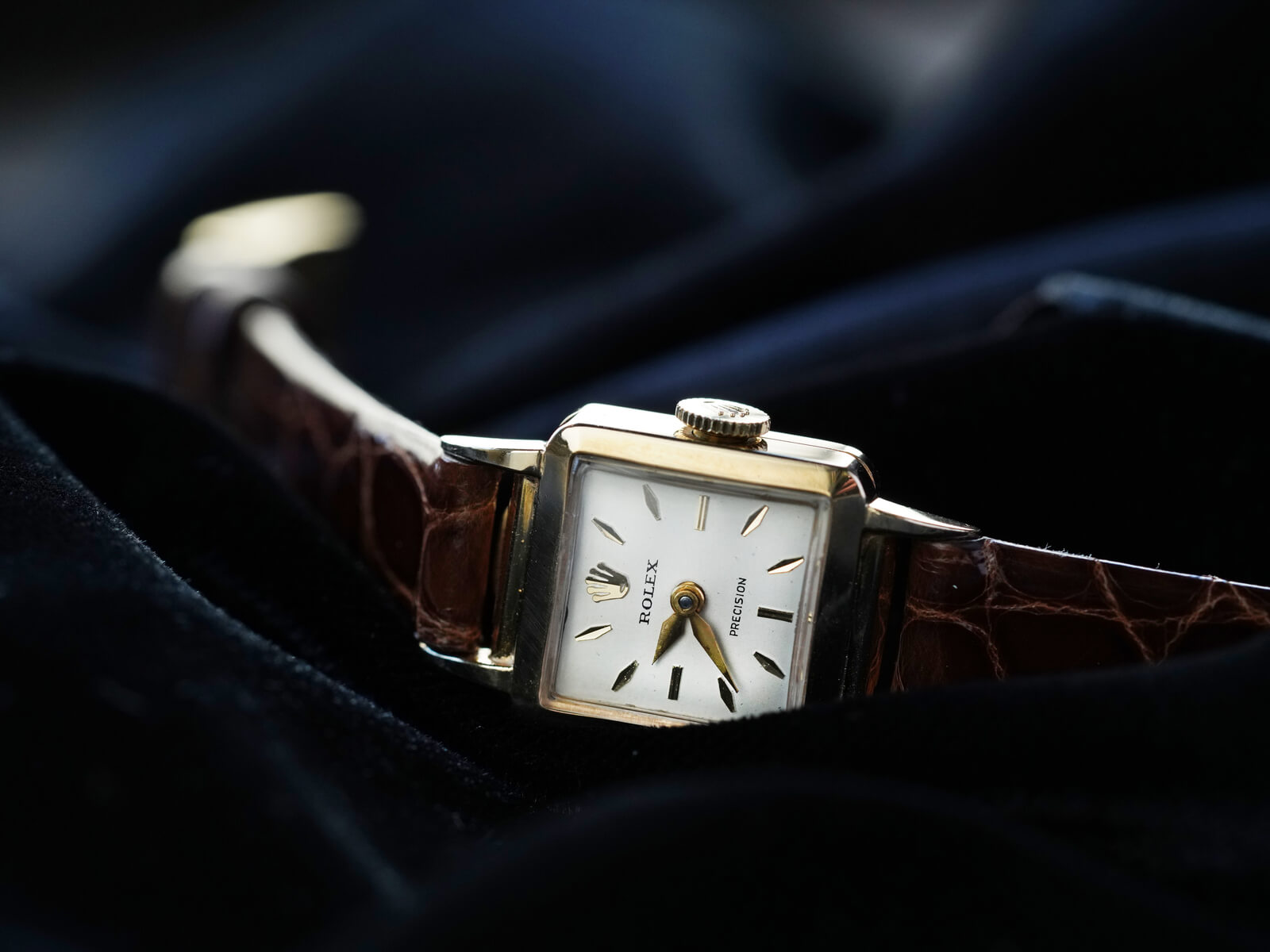 ROLEX Precision 手巻き時計 スクエアケース ロレックス/プレシジョン/スクエアケース/シルバーダイヤル