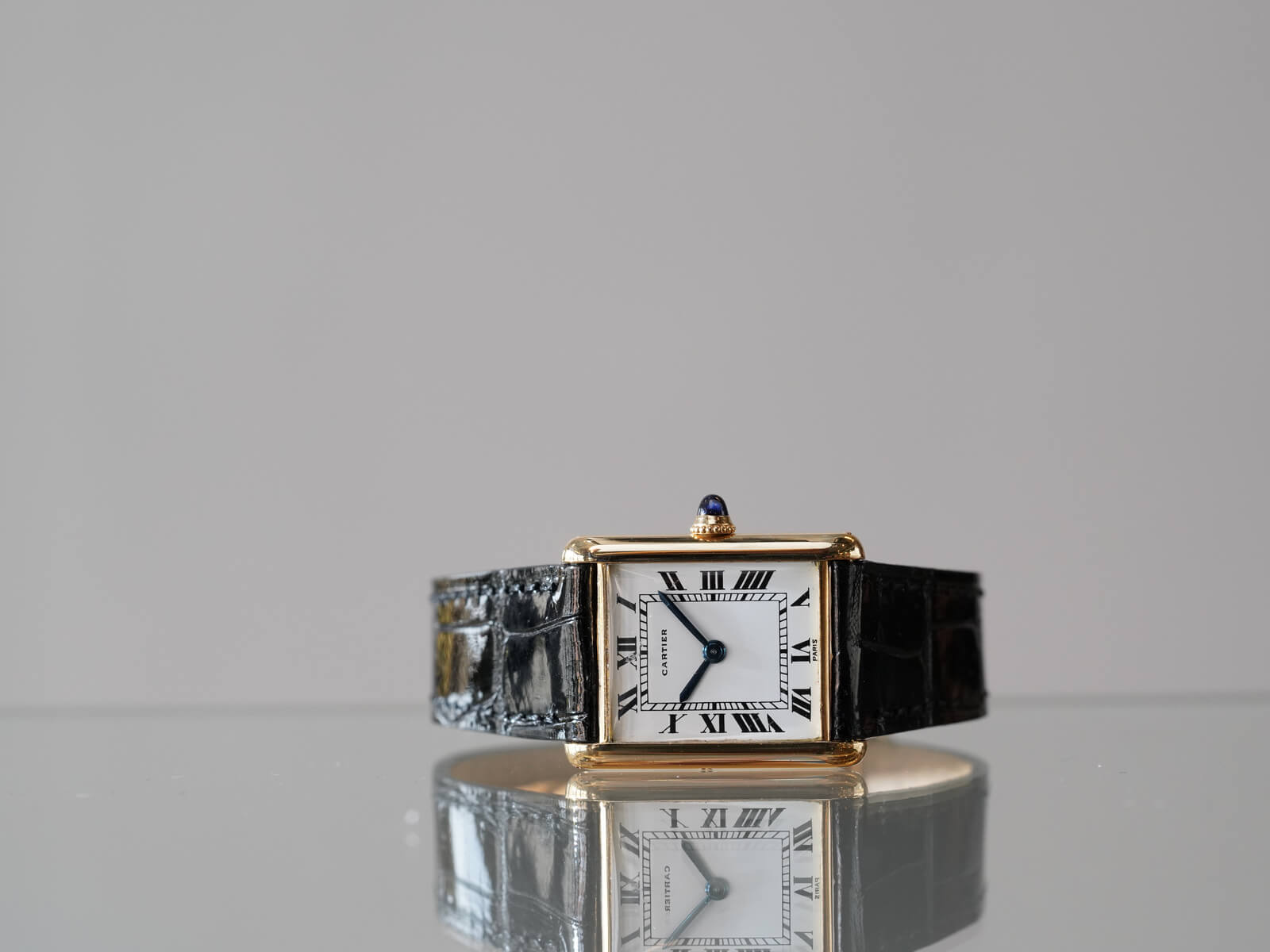 【訳あり】Cartier カルティエ タンク 手巻き式腕時計 カルティエ/タンクルイカルティエSM/PARISダイヤル/18KYG/手巻き