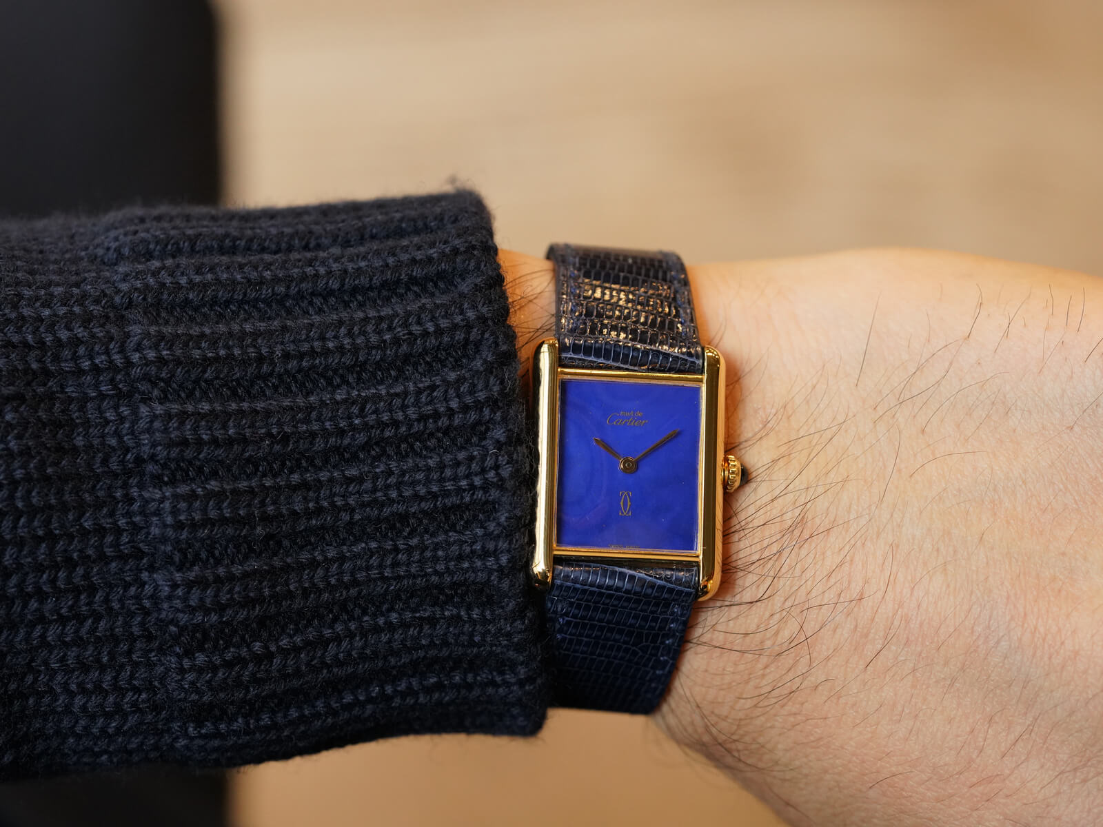 Cartier マストタンクLM ヴェルメイユ LM GP 時計 中古】CARTIER MUST TANK LARGE MODEL TRINITY カルティエ