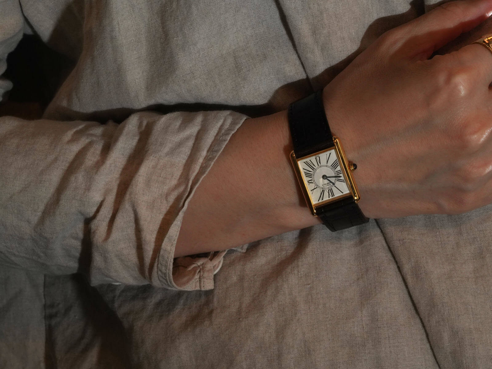 カルティエ マストタンクLMオパランクォーツ 純正Dバックル付　時計 Cartier】カルティエマストタンク LM世界限定500本モデル 純正D
