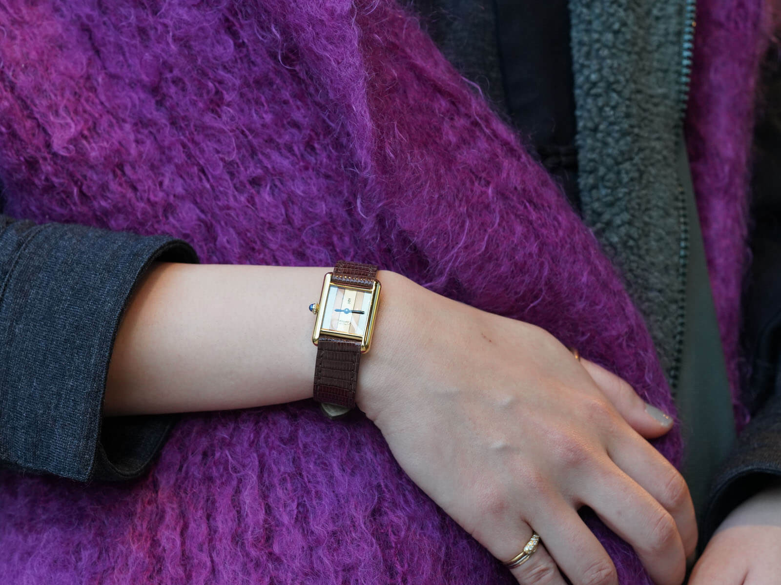 カルティエ マストタンク ヴェルメイユ トリニティ 外装仕上げ済み 中古】CARTIER MUST TANK SMALL MODEL VERMEIL TORTOISE SHELL