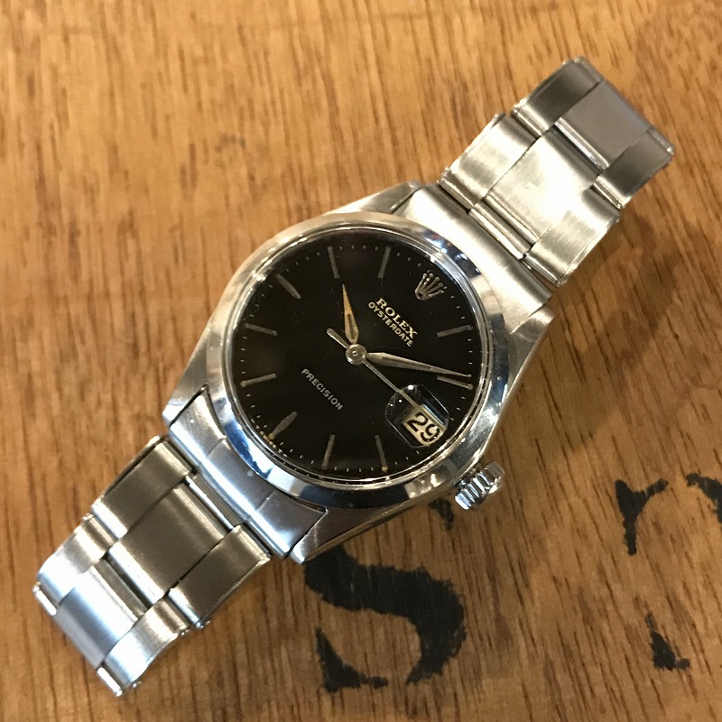 ロレックス/オイスターデイト/6466M/cal1215/ブラックミラートロピカルダイヤル/ゴールドレター/手巻き/Rolex/Oyster  date/Gold letter Black Tropical DIAL/MW - ECW SHOTO(江口洋品店・江口時計店)/Eguchi  Vintage Clothes & Watch & Watchrepair