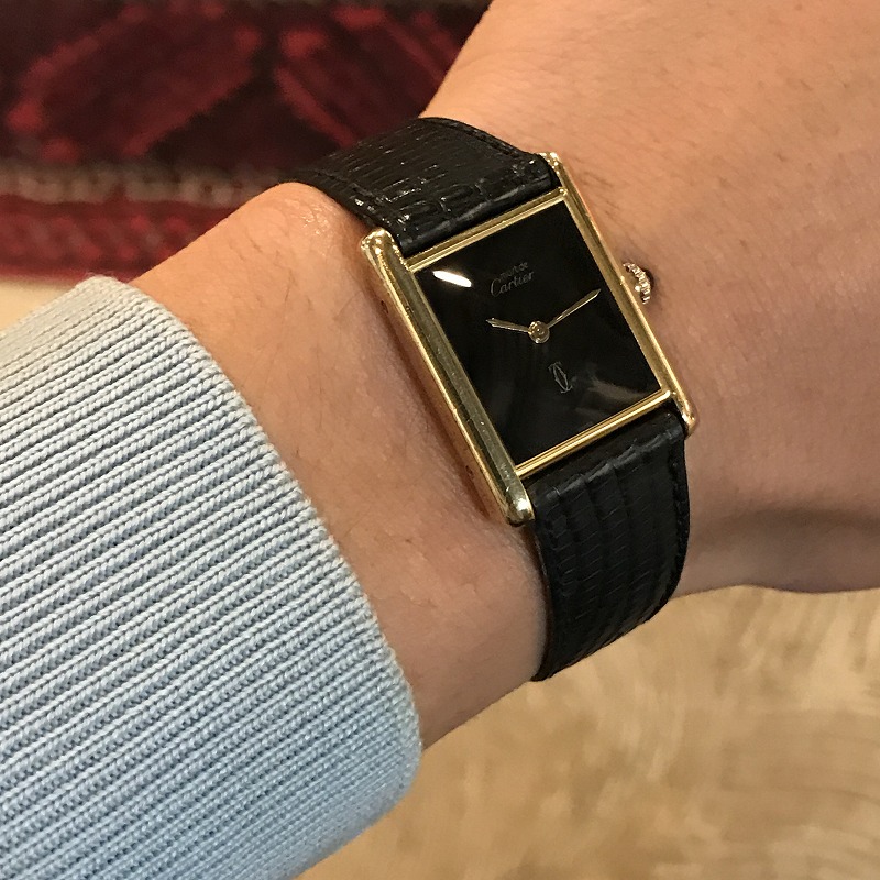 マストタンク　カルティエ　Cartier 腕時計　LM 黒文字盤