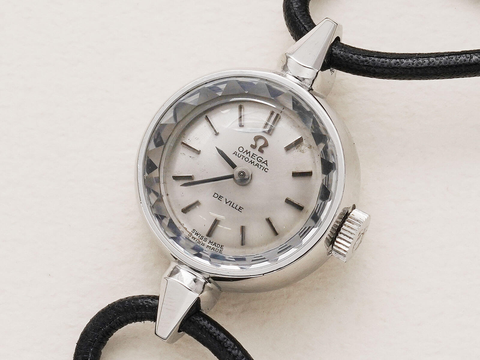 オメガ レディース腕時計 DE VILLE シルバーカットガラス