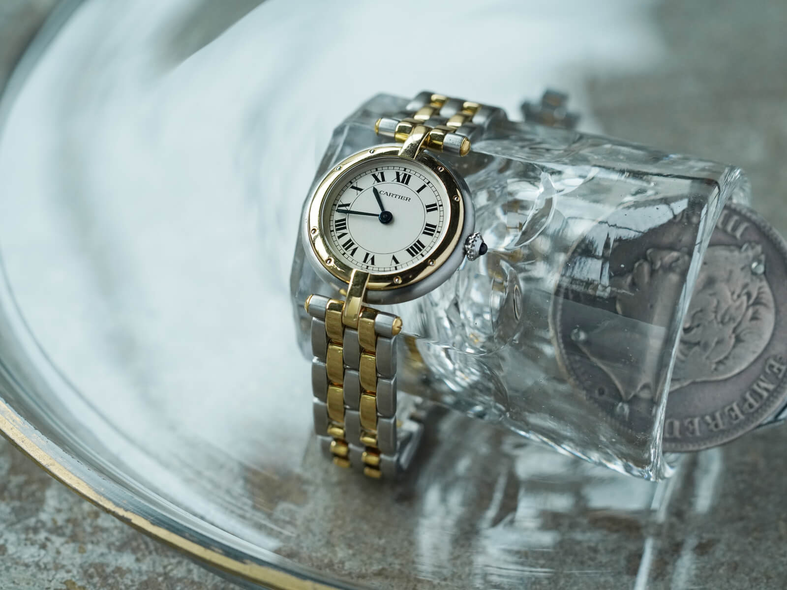 【鑑別書付き】カルティエ 腕時計 パンテールヴァンドームSM 1ロウ ダイヤ