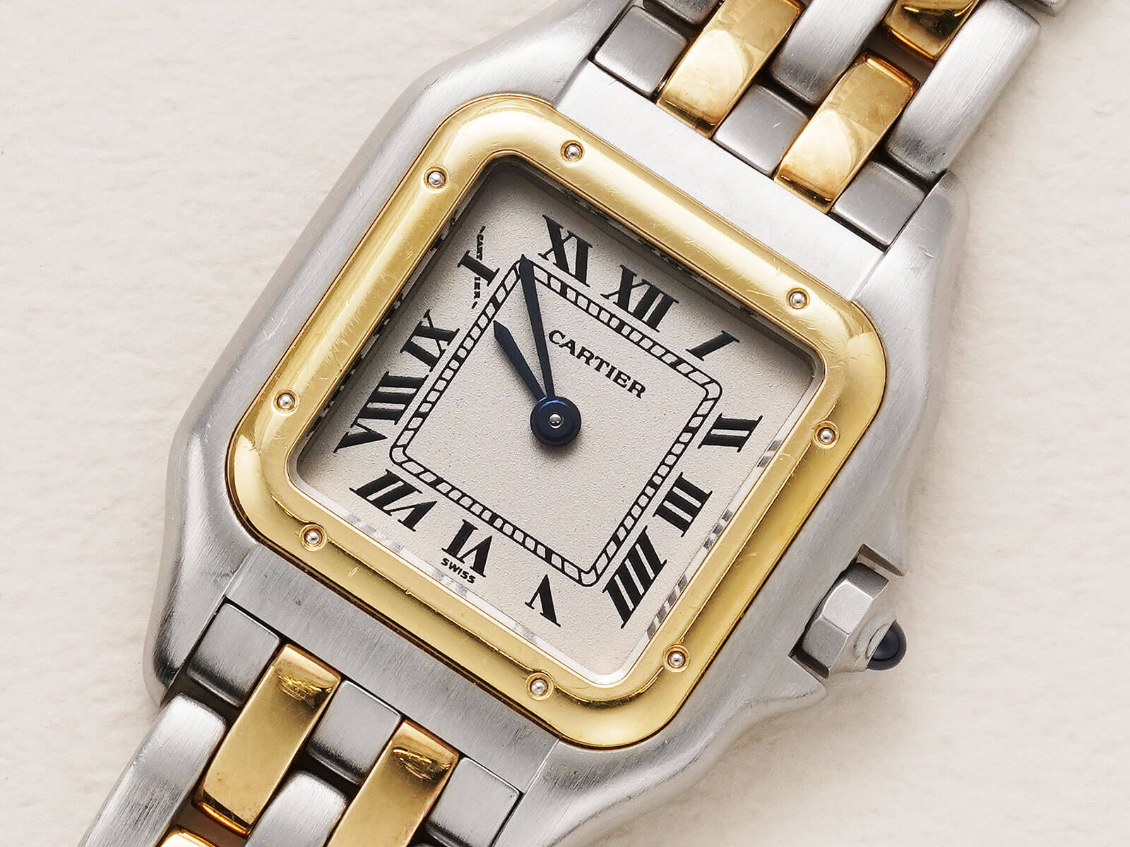 T569 カルティエ パンテールMM デイト YG×SS 2ロウ クォーツ - 腕時計 