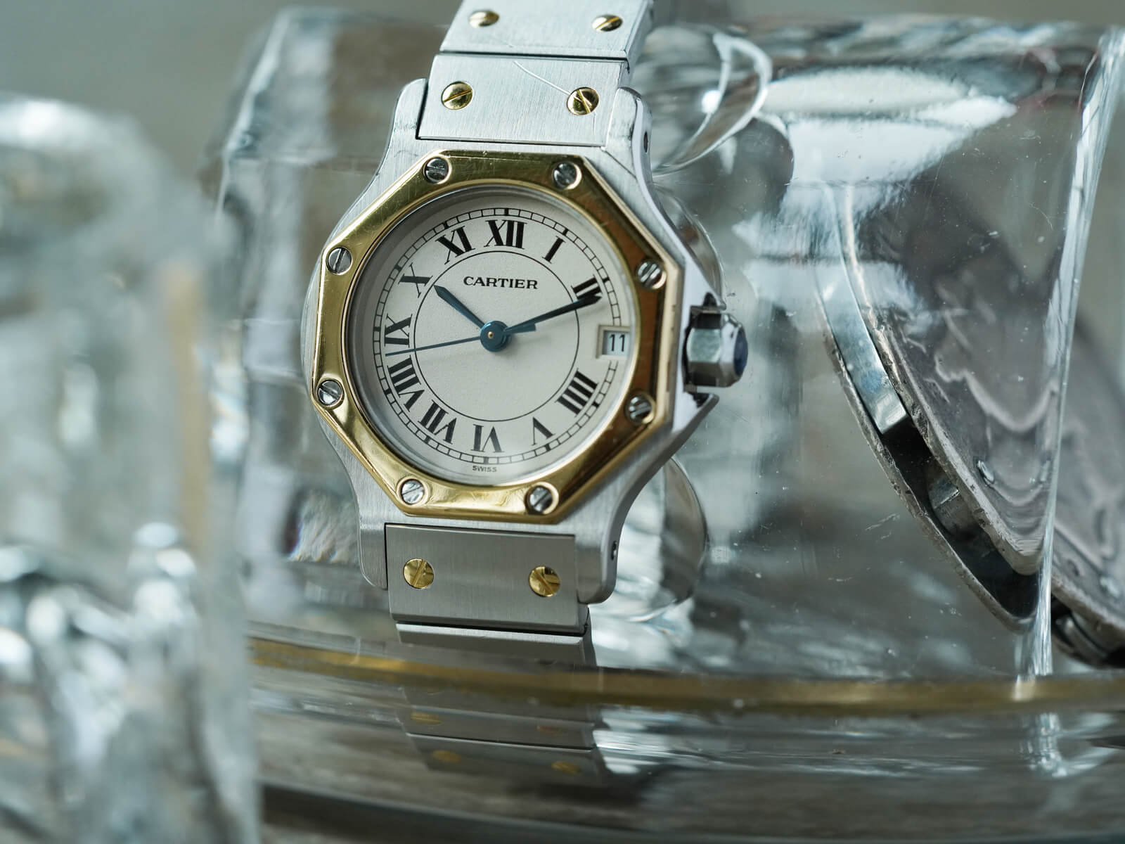 Cartier(カルティエ) 腕時計 サントスオクタゴンSM レディース アイボリー-