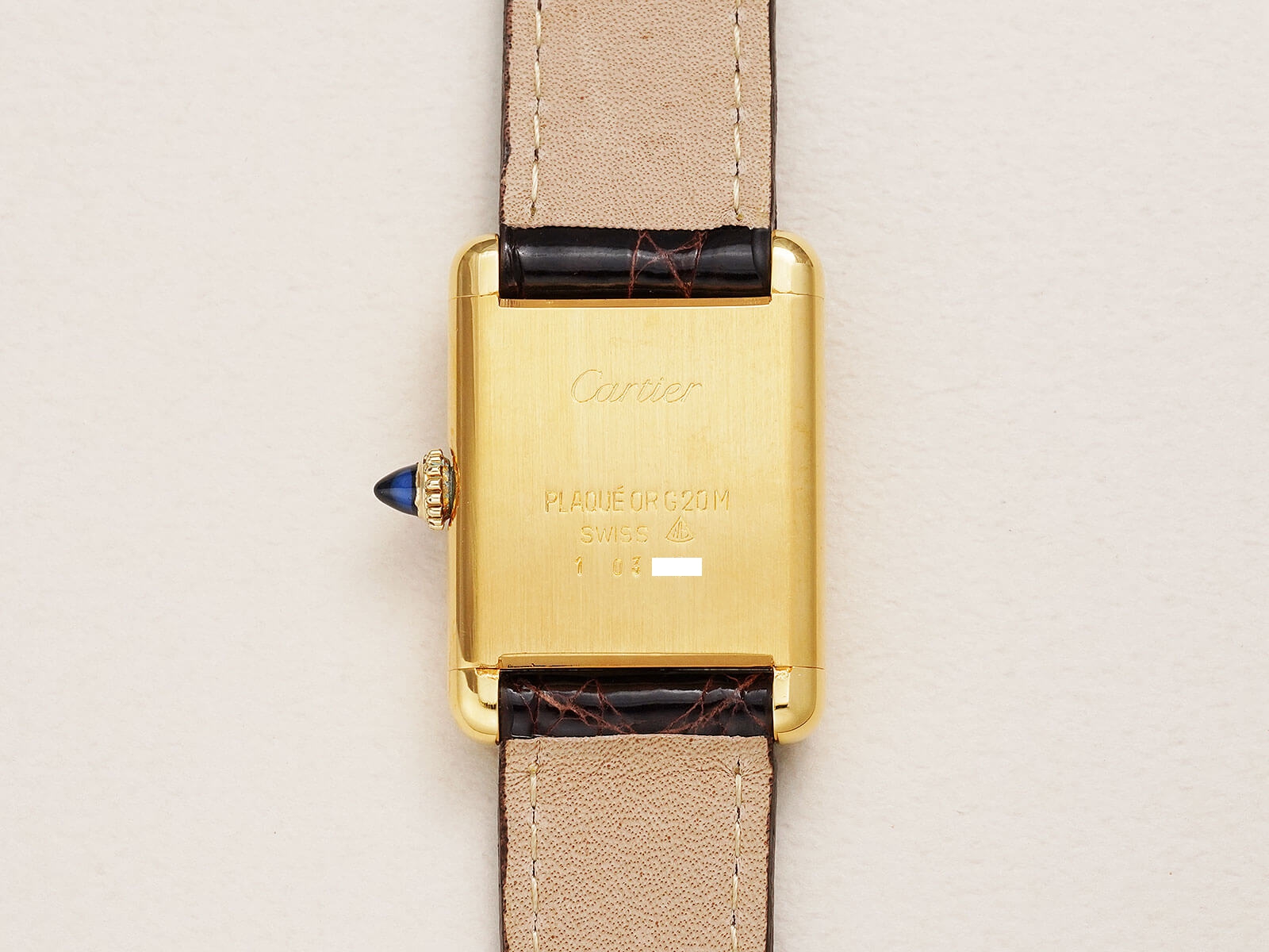 江口時計店オリジナル カルティエ マストタンク用革ベルトCartier