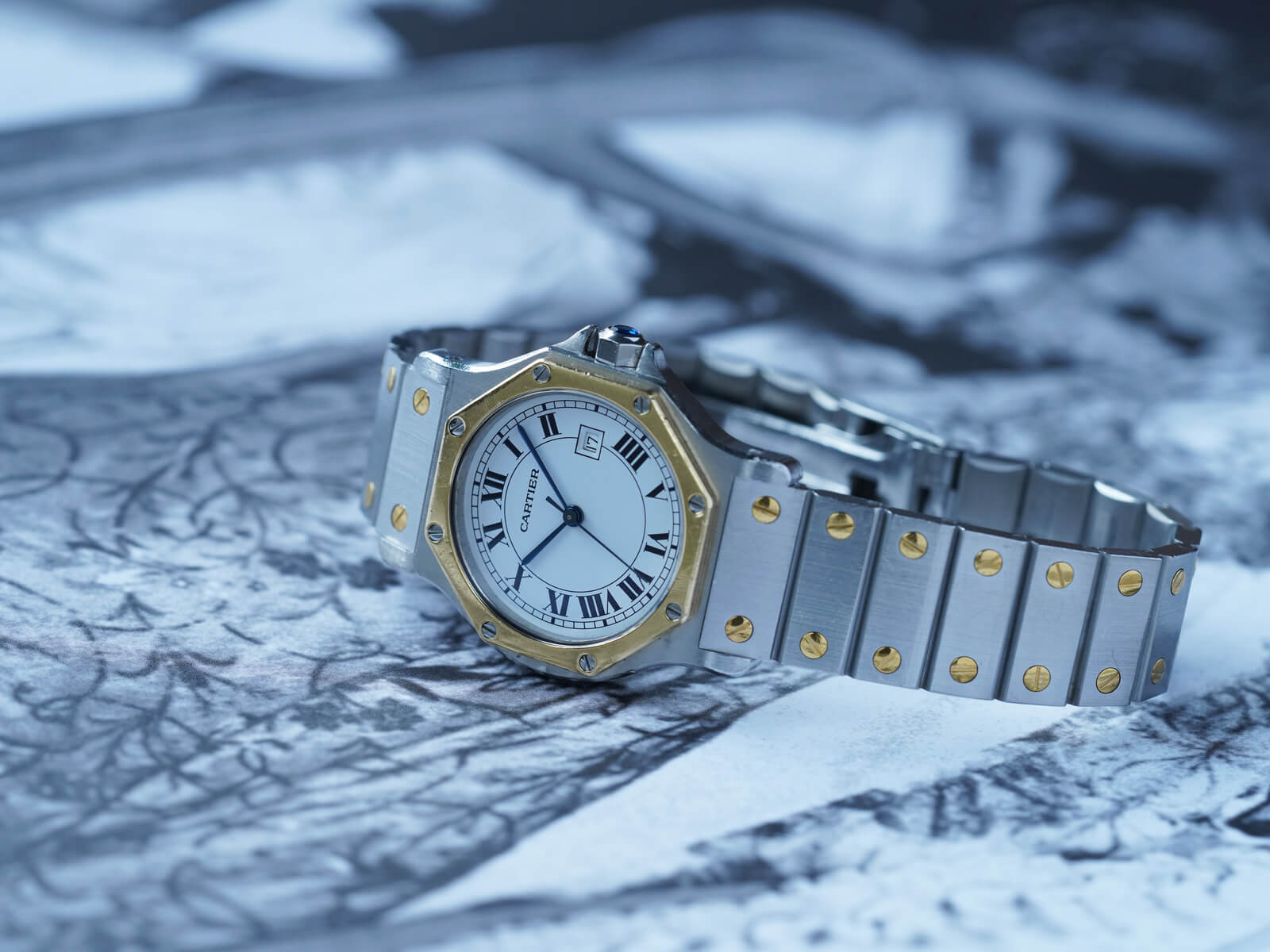 美品 カルティエ サントス オクタゴン 18KYG コンビ オートマティック SM Cartier - 腕時計、アクセサリー