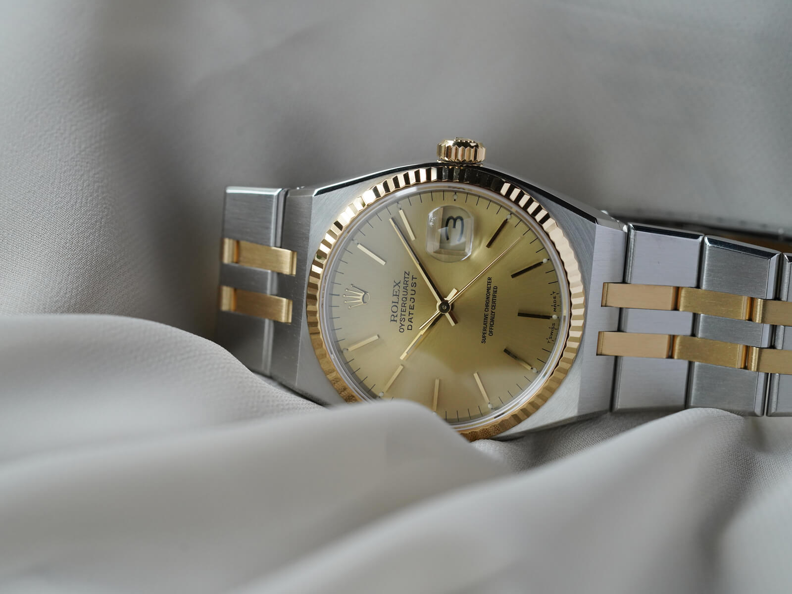 ロレックス デイトジャスト オイスタークオーツ 腕時計 時計 ステンレススチール 17000 クオーツ メンズ 1年保証 ROLEX  ロレックス