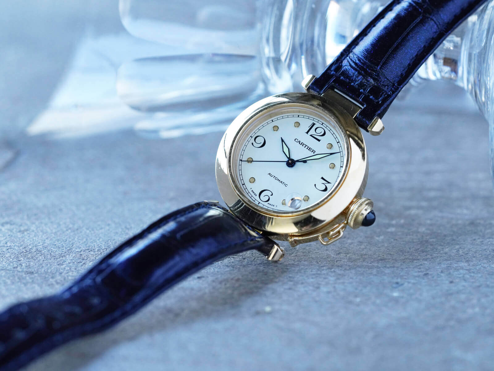 Cartier カルティエ 純正品 パシャ クロコ 腕時計-