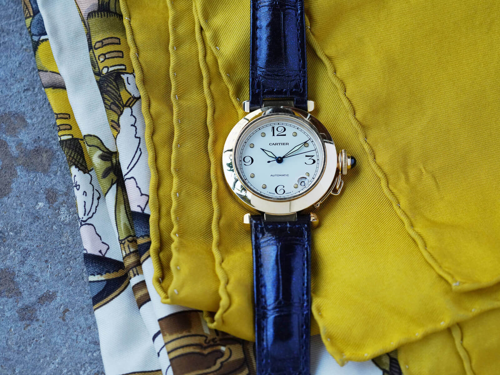 Cartier カルティエ 純正品 パシャ クロコ 腕時計-