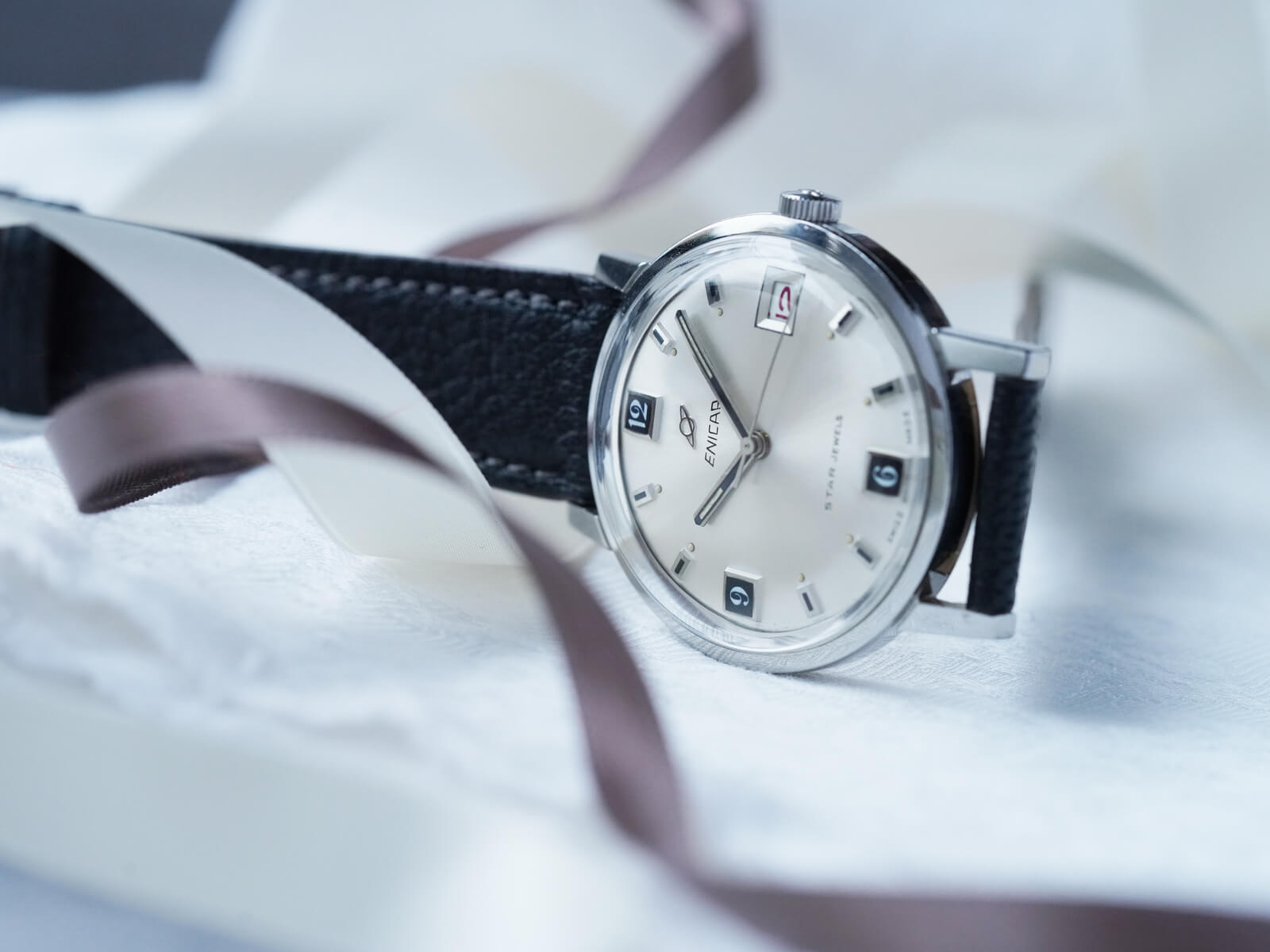 エニカ/オーシャンパールデイト/アラビアシルバーダイヤル/ENICAR/Ocean Pearl Date/Arabic Silver Dial -  ECW SHOTO(江口洋品店・江口時計店)/Eguchi Vintage Clothes u0026 Watch u0026 Watchrepair